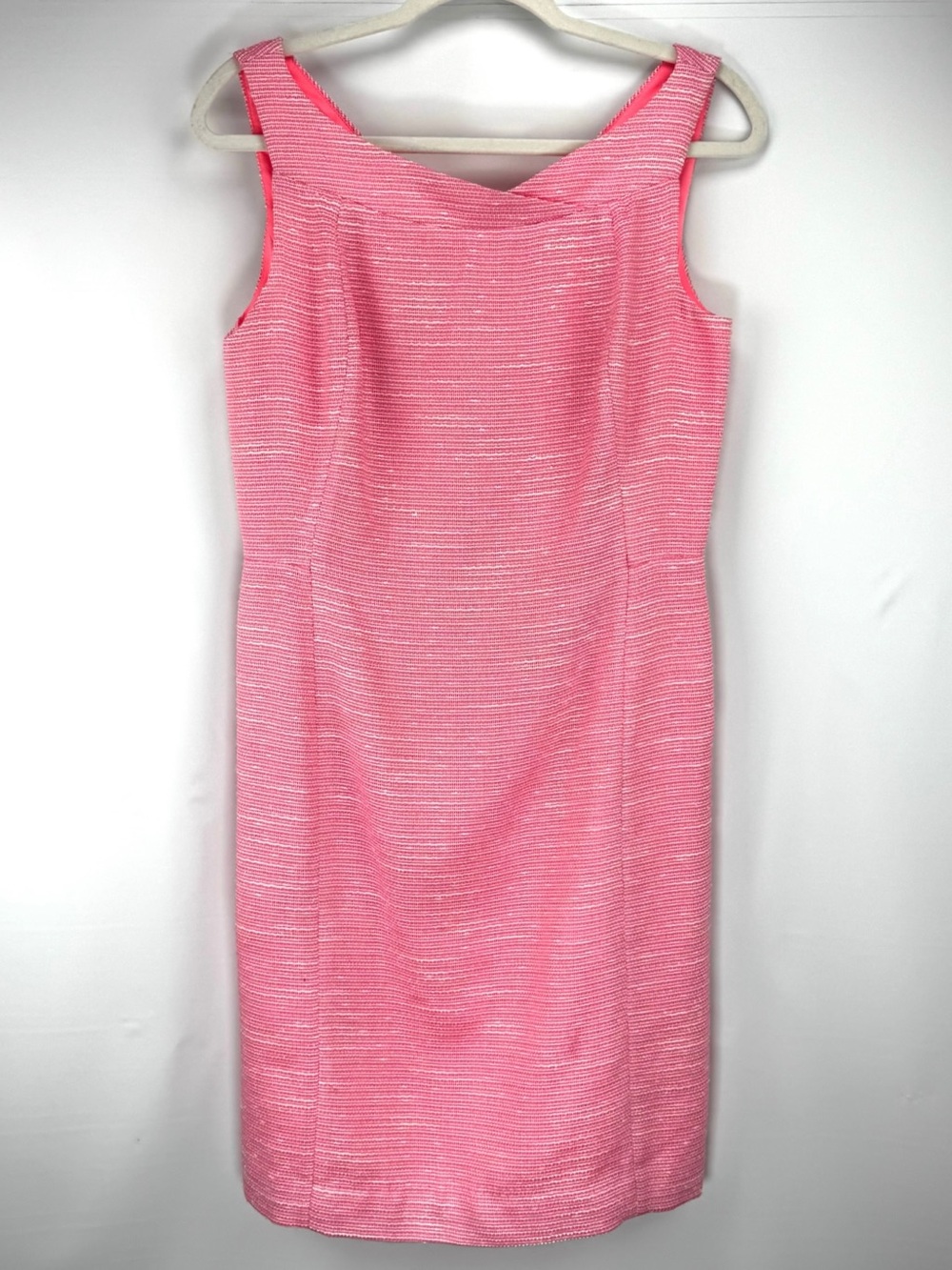 Lilly Pulitzer Pink Patt Textured Boucle Sleeveless Midi Sheath Dress